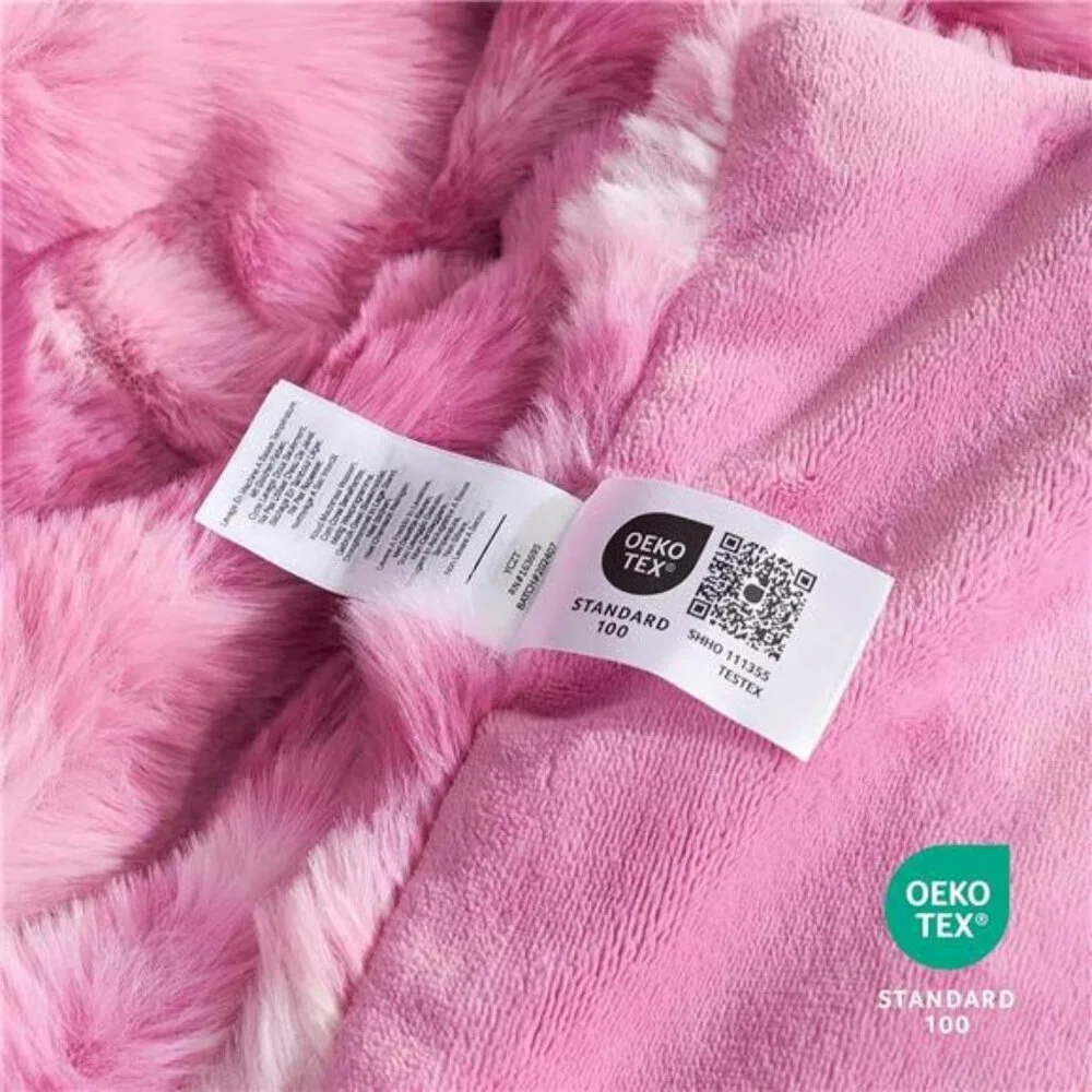 Faux Fur Throw Blanket Cozy Soft Plush Bubble Tie Dye Blanket Couch Sofa Bedroom